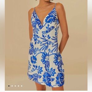 Farm Rio blue and white dress new with tags size Small